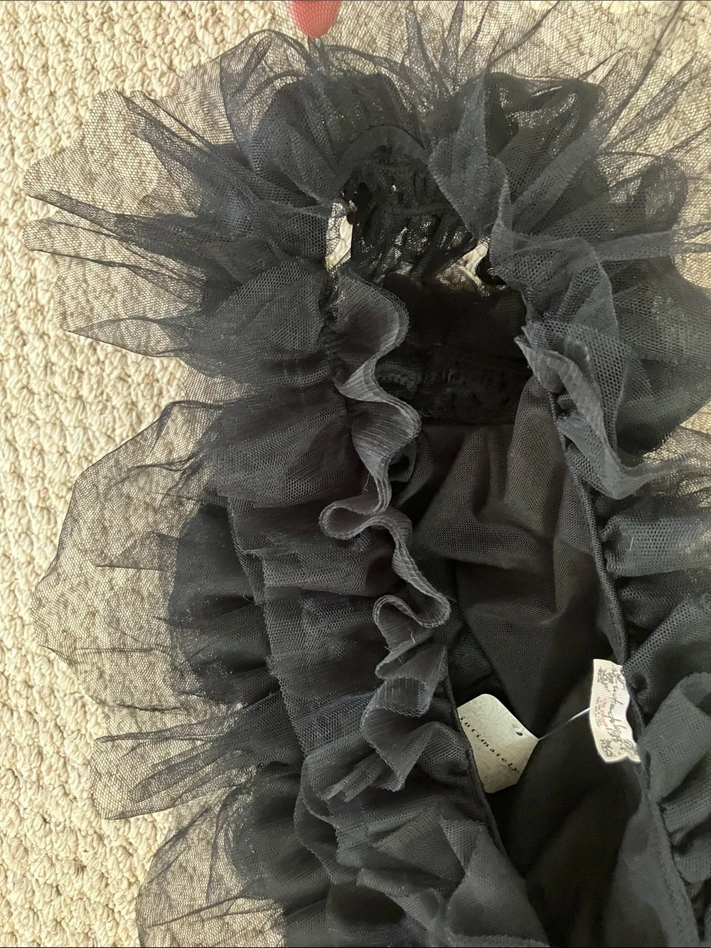 Free People Black Tulle Ruffle Top